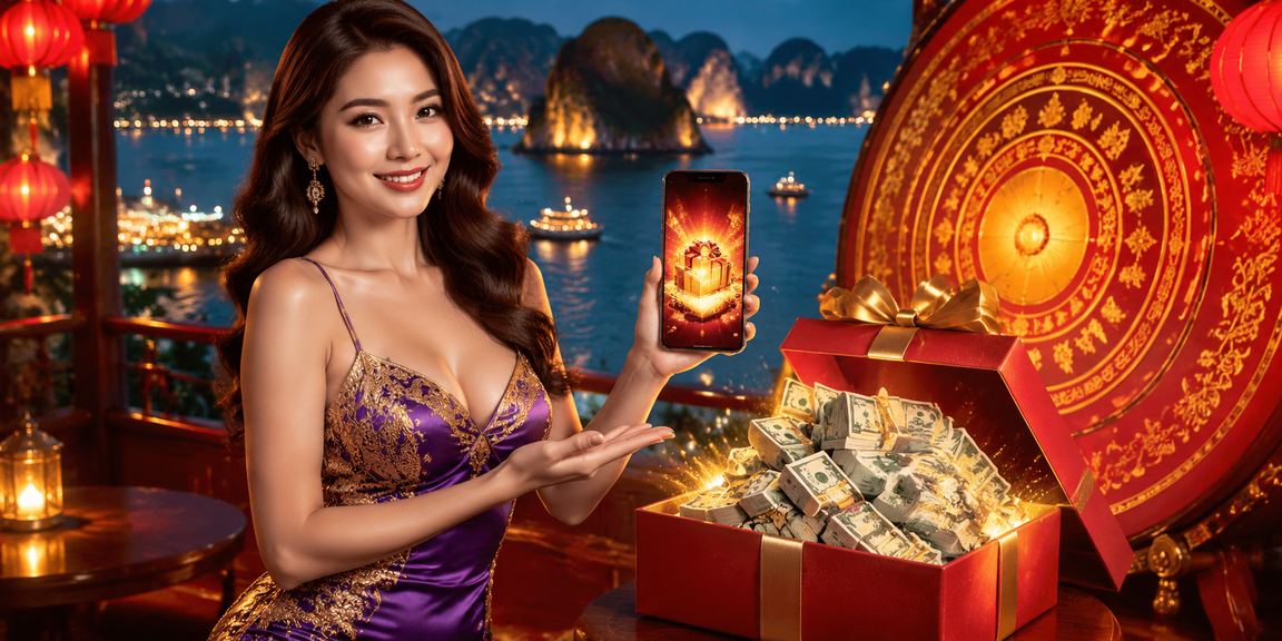 Người dùng chơi casino trên điện thoại tại vịnh Hạ Long