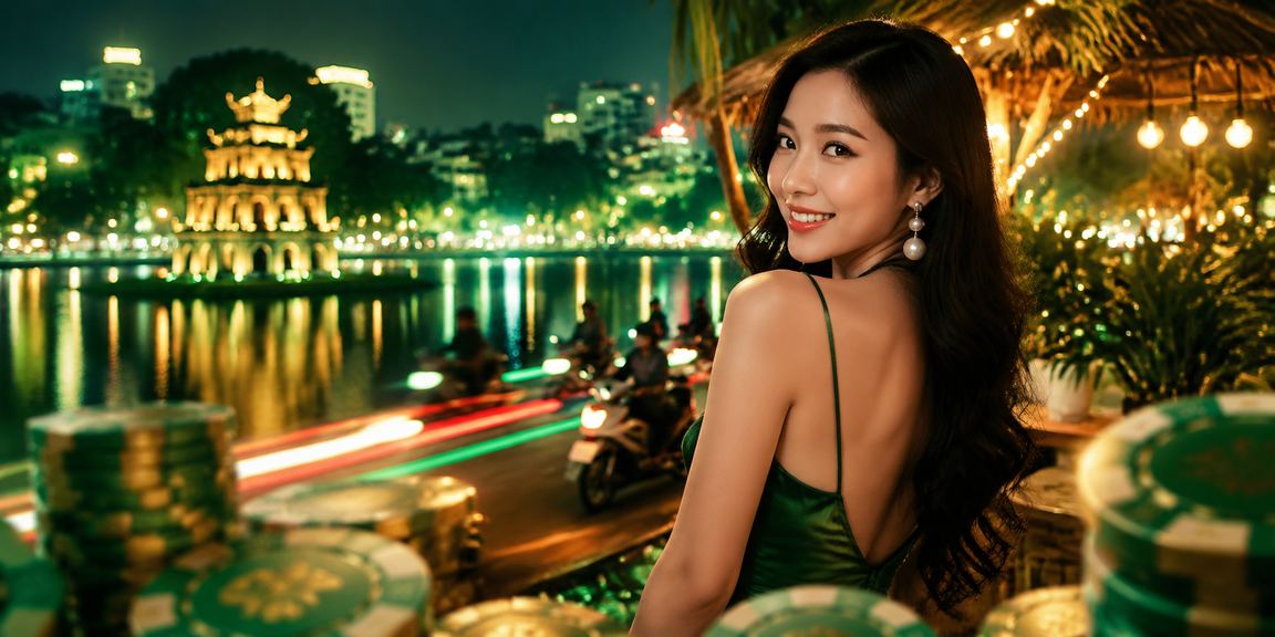 Màn hình đặt cược thể thao sáng đèn neon tại Hà Nội về đêm